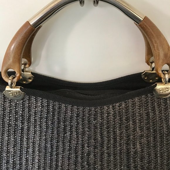 Pier Giorgio Black Rattan Woven Handbag - Picture 11 of 11